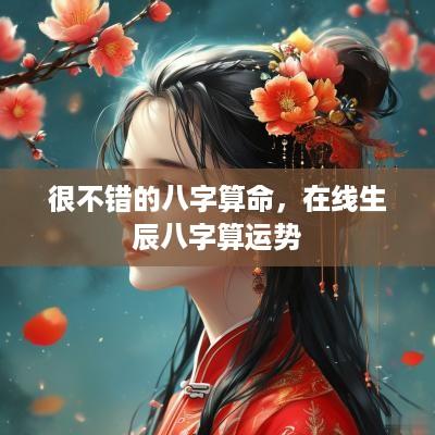 很不错的八字算命，在线生辰八字算运势