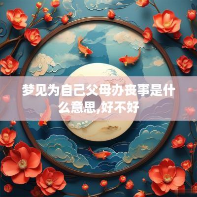 梦见为自己父母办丧事是什么意思,好不好