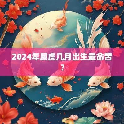 2025年属虎几月出生最命苦？