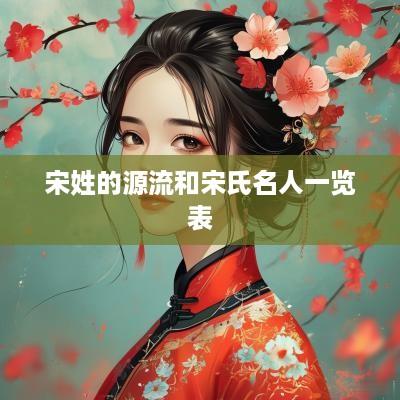 宋姓的源流和宋氏名人一览表