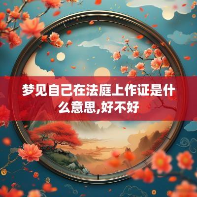 梦见自己在法庭上作证是什么意思,好不好