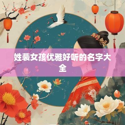 姓裴女孩优雅好听的名字大全