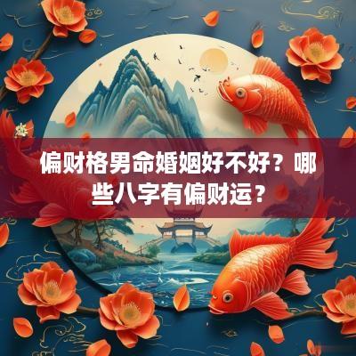 偏财格男命婚姻好不好？哪些八字有偏财运？