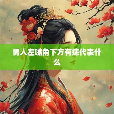 男人左嘴角下方有痣代表什么