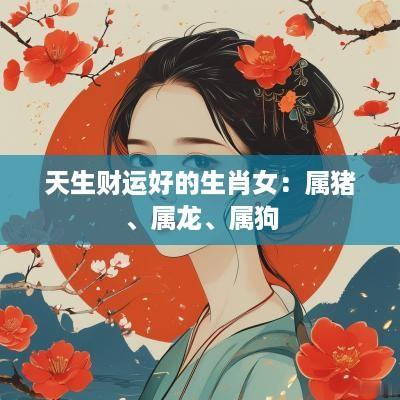 天生财运好的生肖女：属猪、属龙、属狗