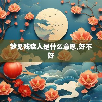 梦见残疾人是什么意思,好不好