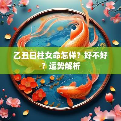 乙丑日柱女命怎样？好不好？运势解析
