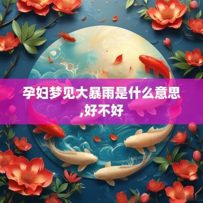 孕妇梦见大暴雨是什么意思,好不好