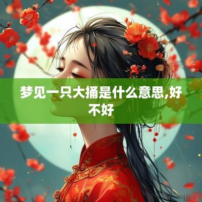 梦见一只大捅是什么意思,好不好
