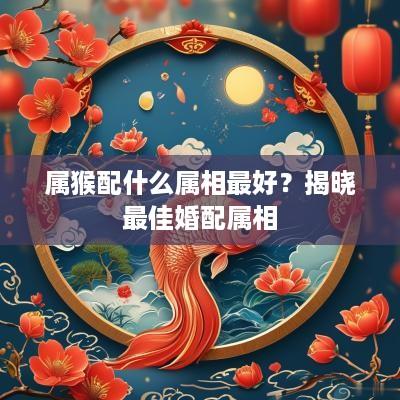 属猴配什么属相最好？揭晓最佳婚配属相