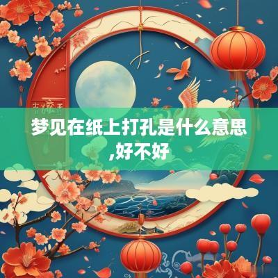 梦见在纸上打孔是什么意思,好不好