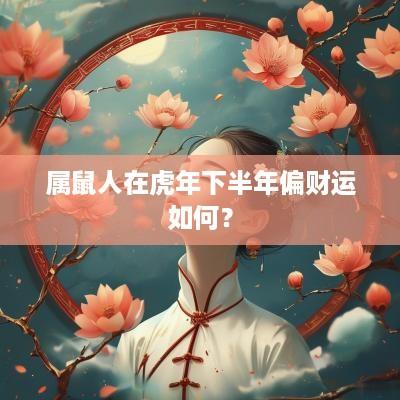属鼠人在蛇年下半年偏财运如何？