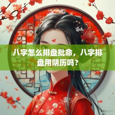 八字怎么排盘批命，八字排盘用阴历吗？