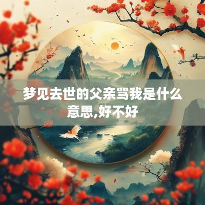 梦见去世的父亲骂我是什么意思,好不好