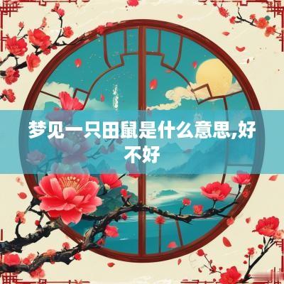 梦见一只田鼠是什么意思,好不好