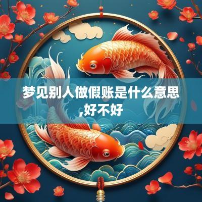 梦见别人做假账是什么意思,好不好