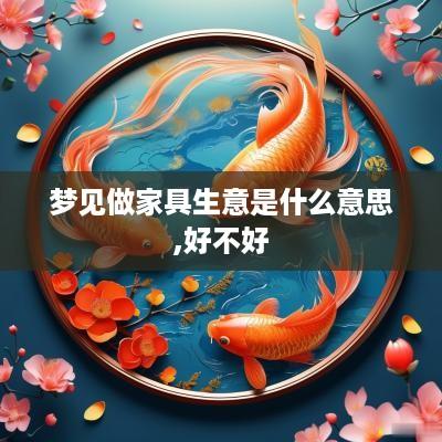 梦见做家具生意是什么意思,好不好