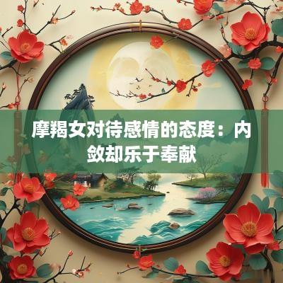 摩羯女对待感情的态度：内敛却乐于奉献