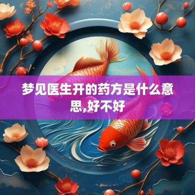 梦见医生开的药方是什么意思,好不好