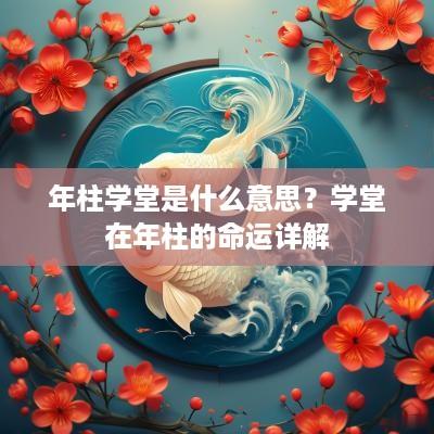 年柱学堂是什么意思？学堂在年柱的命运详解