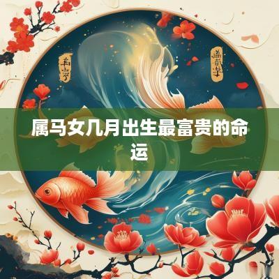 属马女几月出生最富贵的命运