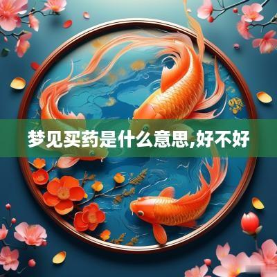 梦见买药是什么意思,好不好