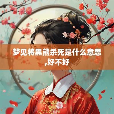 梦见将黑熊杀死是什么意思,好不好