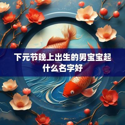 下元节晚上出生的男宝宝起什么名字好