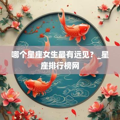 哪个星座女生最有远见？_星座排行榜网