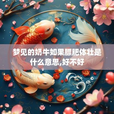 梦见的奶牛如果膘肥体壮是什么意思,好不好