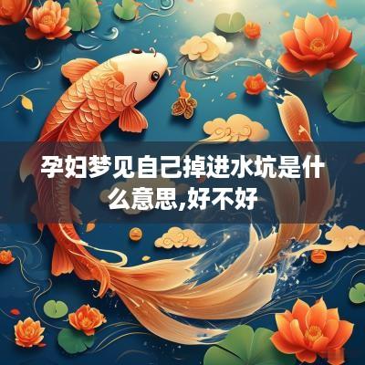 孕妇梦见自己掉进水坑是什么意思,好不好