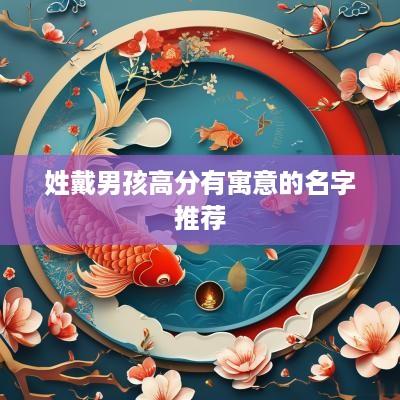 姓戴男孩高分有寓意的名字推荐