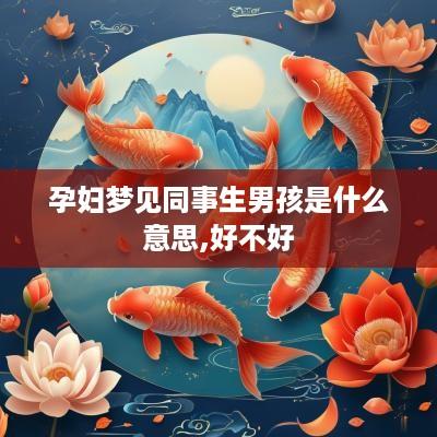 孕妇梦见同事生男孩是什么意思,好不好