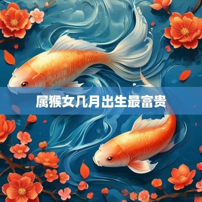 属猴女几月出生最富贵