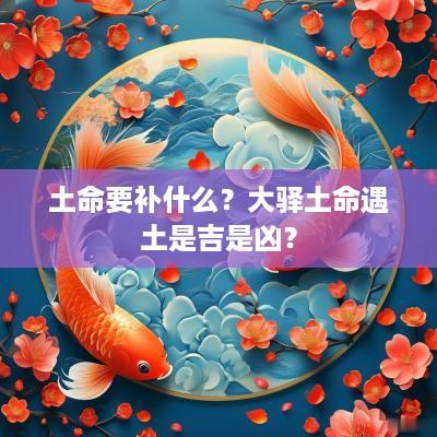 土命要补什么？大驿土命遇土是吉是凶？