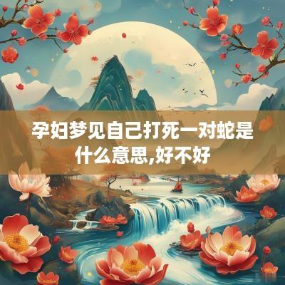 孕妇梦见自己打死一对蛇是什么意思,好不好