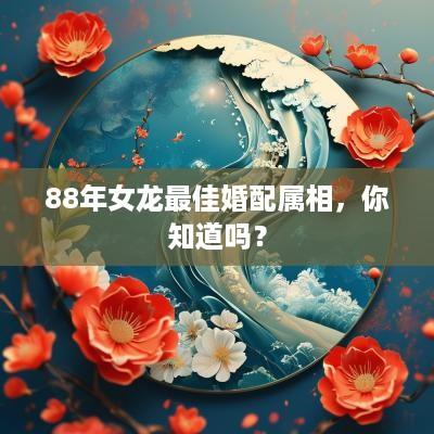 88年女龙最佳婚配属相，你知道吗？