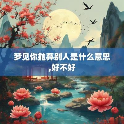 梦见你抛弃别人是什么意思,好不好