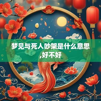 梦见与死人吵架是什么意思,好不好
