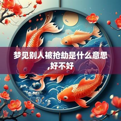梦见别人被抢劫是什么意思,好不好
