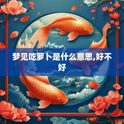 梦见吃萝卜是什么意思,好不好