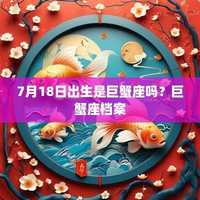 7月18日出生是巨蟹座吗？巨蟹座档案