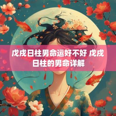 戊戌日柱男命运好不好 戊戌日柱的男命详解