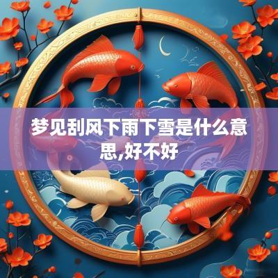 梦见刮风下雨下雪是什么意思,好不好