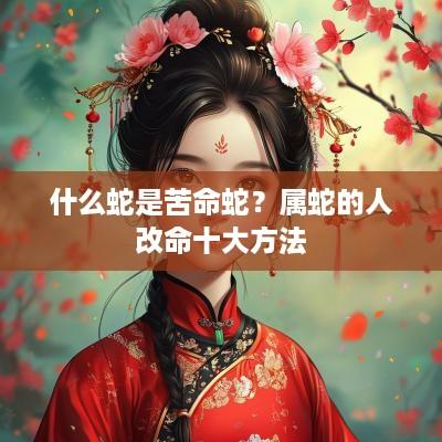 什么蛇是苦命蛇？属蛇的人改命十大方法