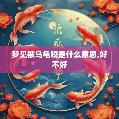 梦见被乌龟咬是什么意思,好不好