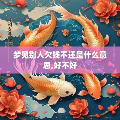 梦见别人欠钱不还是什么意思,好不好