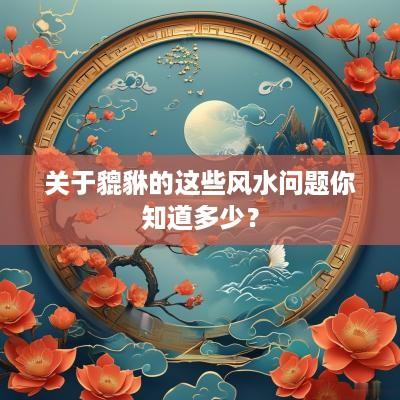 关于貔貅的这些风水问题你知道多少？
