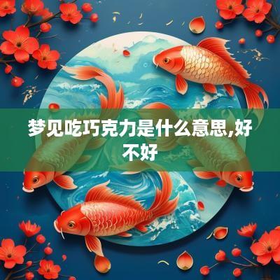 梦见吃巧克力是什么意思,好不好
