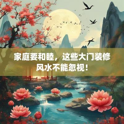 家庭要和睦，这些大门装修风水不能忽视！